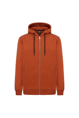 Mysport My Sport 5018 Erkek Yumuşacık Kapüşonlu Organik Pamuk Kanguru Cepli Regular Kiremit Sweatshirt Kiremit