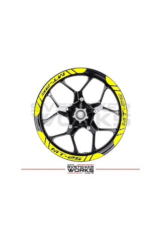 Yamaha Mt25 Jant Şeridi Geniş Sticker Dıştan İçe Kaliteli Yüksek Yapışkanlı Sticker Sarı