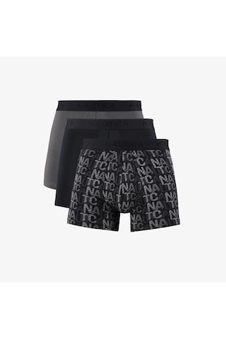 Nautica Erkek Siyah Standart Fit 3'lü Boxer Düz X55005t Siyah