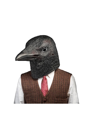 Qianfan Karga Maskesi Kuş Siyah Hayvan Lateks Tam Kafa Gerçekçi