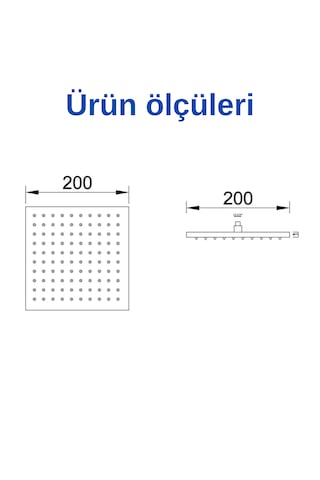 Tepe Duş Başlığı Faumix Kar01 Krom Kare Slim 304 Çelik 20x20 Cm Krom
