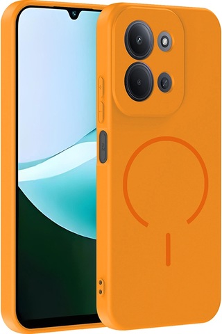 Xiaomi Redmi 15c Kılıf M-safe Şarj Özellikli Zore Meta Kapak Turuncu