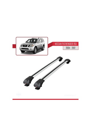 Nissan Pathfinder R51 2004-2012 Arası İle Uyumlu Ace-1 Ara Atkı Tavan Barı Gri