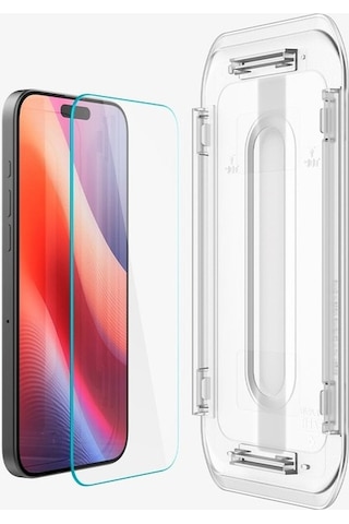 Spigen İphone 16 Pro Uyumlu Cam Ekran Koruyucu Kolay Kurulum Glas.tr Ez Fit Slim Hd 2 Adet - Agl07928