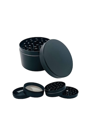 Efotech Grınder Parçalayıcı Metal Baharat Öğütücü Herb Spice 4 Katmanlı 40mm / 50mm / 63mm Sıyah, 63mm , Etg-4 Diğer