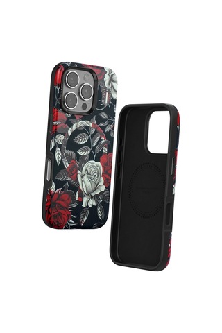 Durukar Apple, Uyumlu iPhone 16 Pro Max Flower Series Magsafe Kapak - Siyah