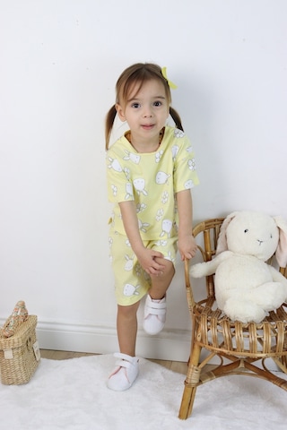 Harika Kids Kız Çocuk Tavşan-çiçek Baskılı Şortlu İkili Takım 001