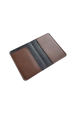 Vip Gift Voyager Pasaport Kılıfı Minimalist Vegan Suni Deri Pasaportluk Ka Kahverengi
