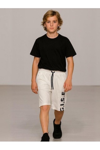 Erkek Çocuk Pamuklu Şort-15957 Beyaz