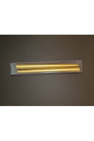 İkili Yaldızlı Şamdan Mum 2x25cm Altın