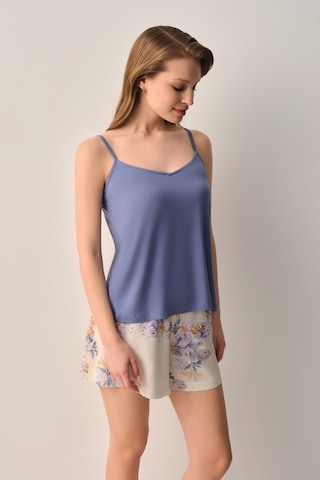Suwen Lina Atlet Şort Pijama Takımı Sh266096671185 Bej