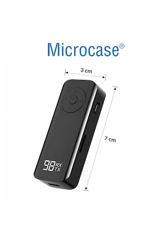 Microcase Bluetooth 5.3 Alıcı Verici Aux Adaptör Tx Rx Kablosuz Araç Ses Sistemi Ve Hoparlör Dönüştürücü Al5780