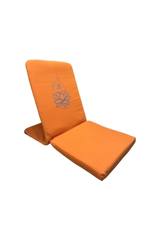 Yogaezo Lotus Çiçeği Baskılı Backjack Meditasyon Sandalyesi Turuncu Trc10
