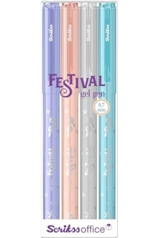Festival Jel Kalem 0.7 Mm Pastel Renkler 4'lü Blıster Çok Renkli