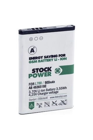 Samsung Uyumlu L700 - C3510 - S5600 - S5620 - C3322 Stock Power Batarya Samsung Uyumlu L700 - C3510 - S5600 - S5620 - C3322 Stock Power Batarya