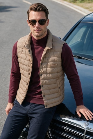 Rizzup Erkek Slim Fit Su Ve Rüzgar Geçirmez Taba Şişme Yelek Dik Yaka Çıtçıtlı 2701708