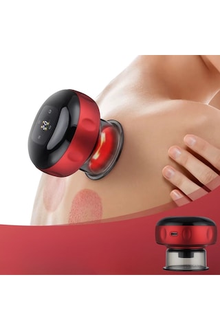 12 Kademeli Sıcaklık Emişli Bardak Çekme Terapisi, Vakumlu Masaj Aleti,terapi Cihazı Gua Sha-masaj Cihazı