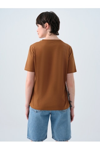 Regular Fit Kadın Tshirt K.kol Kahverengi