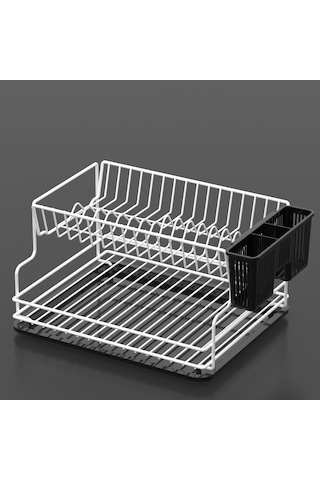 Teknotel Kb005 İki Katlı Tabaklık Bulaşıklık Beyaz