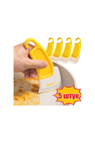 Konesam 5'li Silikon Yemek Kıvırıcı Seti - Isı Dayanıklı, Tencereyi Korumak, Yemek Artıklarını Hızlı Temizler Sarı