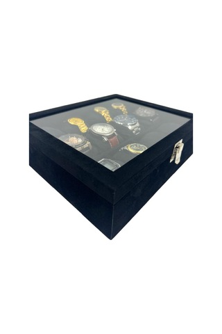 RichBox 12'Li Saat Kutusu Süet Siyah