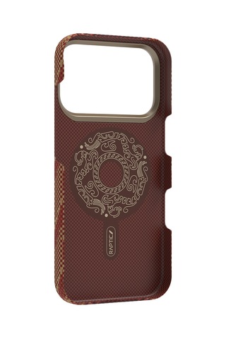 Apple Uyumlu iPhone 17 Pro Max Kılıf M-safe Şarj Özellikli Raptic Aramid Skin Bionic Serisi Kapak Kırmızı