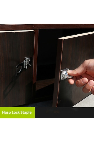 Vkemall Zink Çelikten Yapılmış 4 İnç 105mm Gümrük Kapısı, Depo Ve Dolap Güvenlik Kilit Seti - Gümüş Rengi, Anahtar Ve Vida Dahil