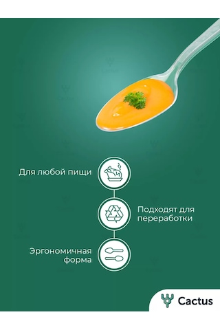 Cactus Çatal Ve Kaşık İçeren 100 Adet Tek Kullanımlık Plastik Sofra Takımı 174002950 100 adet