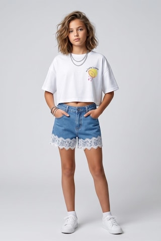 Dmb Kids Kız Çocuk Dantel Garnili Şort Dmb-0780 İndigo
