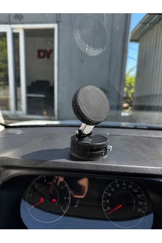Kadınlara Özel Siyah Kristal Taşlı Araç Telefon Tutacağı Oto Telefon Tutucu Taş