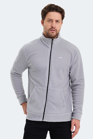 Slazenger Sansa 2 Li Set Erkek Fermuarlı Dik Yaka Cepli Gri - Koyu Gri Polar Gri - Koyu Gri