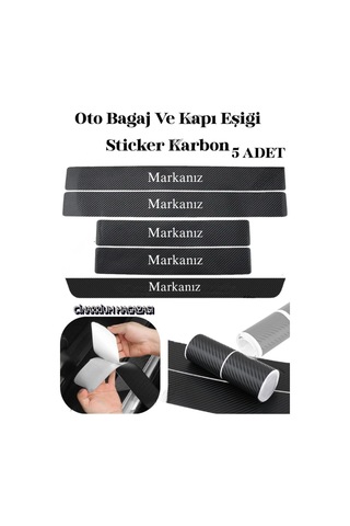 Fiat Bravo Bağaj Ve Kapı Eşiği Karbon 5li Sticker Yerli Üretim Set