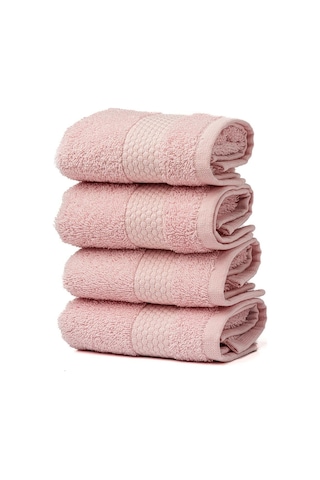 Soley Minerva %100 Doğal Pamuklu 4'Lü Misafir  -  Mutfak Havlusu Seti Pembe 30 x 50 Pembe