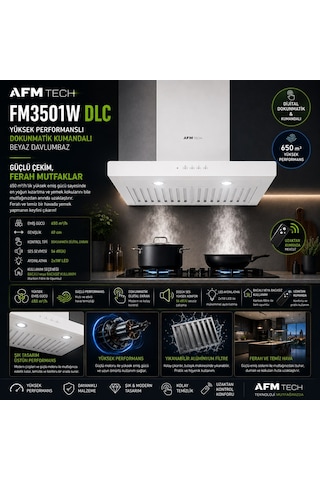 Eminçelik Ve AFM Tech Dıolo 22 380 - FM7601 - FM3501W 3'lü Beyaz Ankastre Set