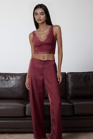 Defacto Saten Dantel Detaylı Üst-fall İn Love F7608ax25wnbr210 Bordo-br210