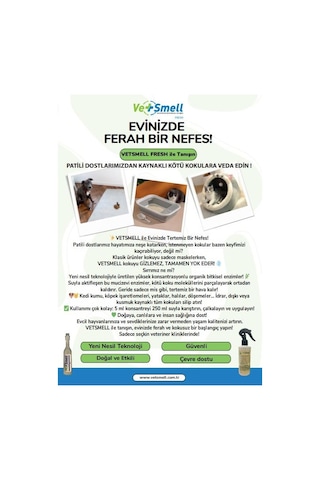 Vetsmell Konsantre Organik Kötü Koku Giderici 250 Ml