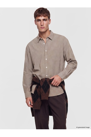 Lcw Vision Kahverengi Regular Fit Ekose Erkek Gömlek