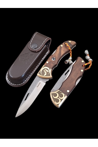 N690 Böhler Çelik Çakı Kamp Ve Outdoor Kullanımına Uygun Açık Kahverengi