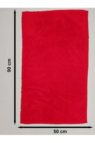 Mikrofiber Saç Havlusu Boya Tutmayan Kuaför Havlusu Kırmızı 50 x 90 CM