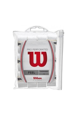 Wilson Pro Perforated Feel Delikli Overgrip Raket Gribi 12Li Beyaz