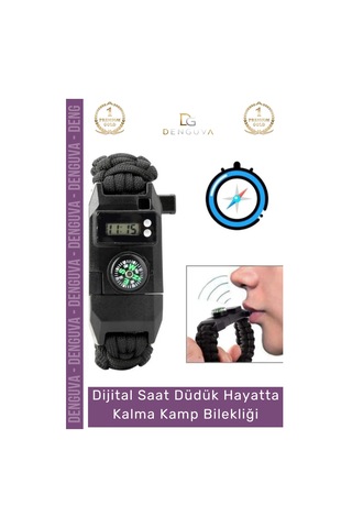 Bileklik Paracord Dijital Saat Taktik Outdoor Doğa Acil Durum Seti Hayatta Kalma Kamp Bilekliği