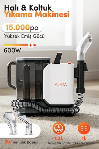 Auhma Aspt-04 Aquaclean Pro 600 Halı & Koltuk Yıkama Makinesi 600w 15kpa Islak Kuru Spot Cleaner Çi