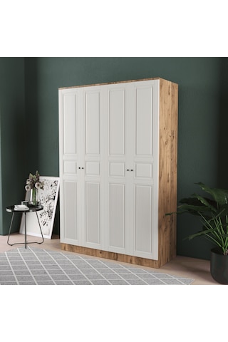 Nil 4 Kapaklı Eko Bazalı Gardırop - Mdf Kapak Aytaşı