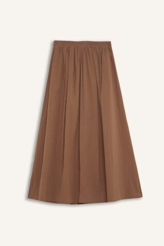 Defacto A Kesim Normal Bel Basic Düz Kloş Maxi Etek E2369AX24WNBN588 Kahve
