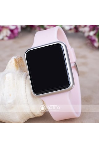 Pembe Renk Silikon Kordon Dokunmatik Ekran Unisex Saat ST-303730