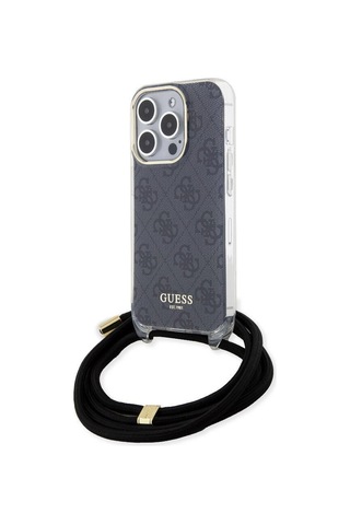 Apple Uyumlu iPhone 15 Pro Kılıf Guess Lisanslı Çapraz Kordon 4g Desenli Kapak