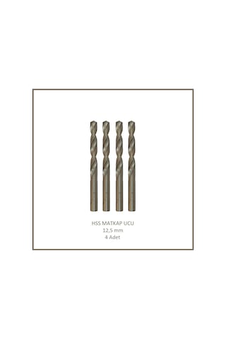 Hss Matkap Ucu 12,5 Mm, Metal, Ahşap, Plastik İçin 4 Adet