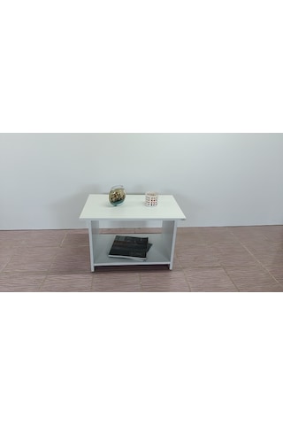 KOBİÇ RAFLI OFİS SEHPASI 60X45X45 CM (BEYAZ)