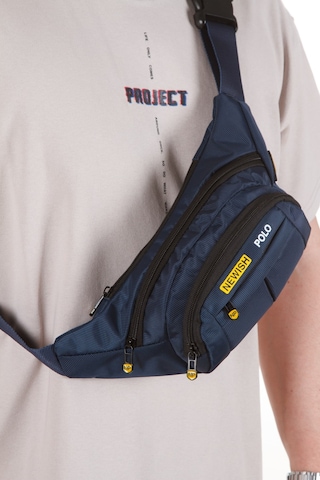 Newish Polo Erkek Kumaş Usb Kulaklık Çıkışlı Crossbody Çapraz Göğüs Omuz Ve Bel Çantası New201 - Lacivert