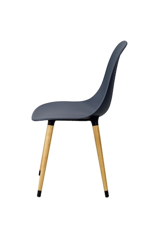 Vilinze Eames Naturel Ahşap Ayak Plastik Füme Sandalye Eames-beyaz